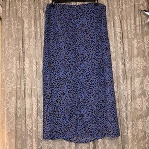 Skies are blue cheetah print midi skirt